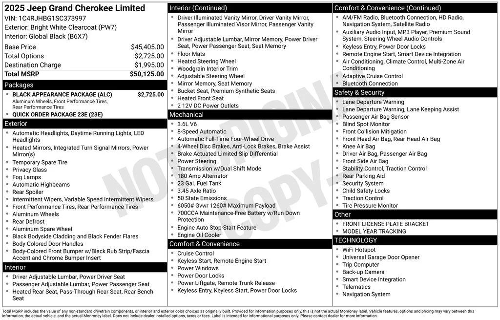 jeep grand cherokee 2025 1C4RJHBG1SC373997 image jeep grand cherokee 2025 1C4RJHBG1SC373997 image